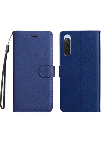 Sony Xperia 10V Için Flip Case Yüksek Kalite Deri Klasik Düz Renk (Yurt Dışından)