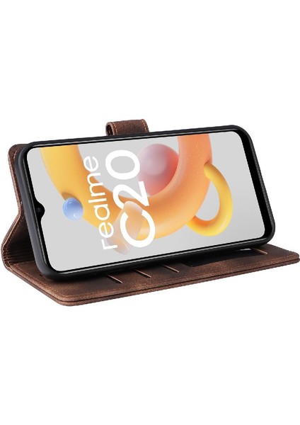 Realme C20 Cüzdan Için Flip Case Basit Iş Darbeye Kapak Çevirin (Yurt Dışından) modelleri