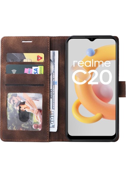 Realme C20 Cüzdan Için Flip Case Basit Iş Darbeye Kapak Çevirin (Yurt Dışından) indirimleri