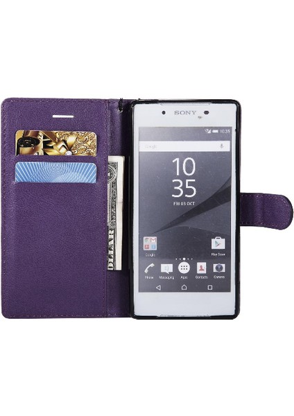 Sony Xperia Z5 Yüksek Kaliteli Deri Klasik Düz Renk ile Flip Case (Yurt Dışından)