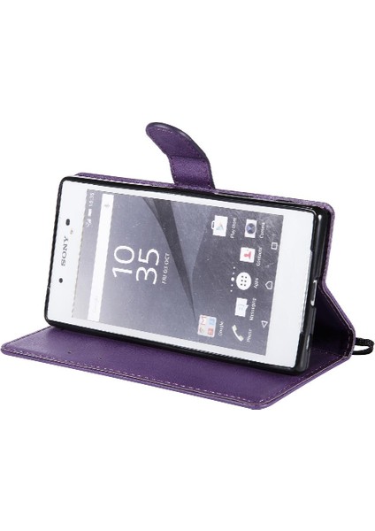Sony Xperia Z5 Yüksek Kaliteli Deri Klasik Düz Renk ile Flip Case (Yurt Dışından)