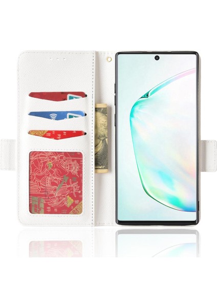 Samsung Galaxy Not 10 Artı Yan Toka Pu Deri Kart Yuvaları (Yurt Dışından)