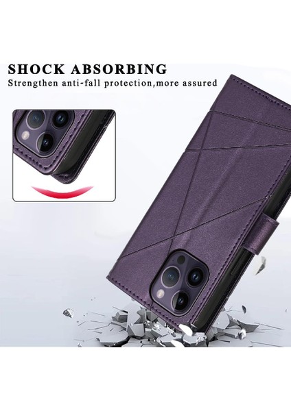 Iphone 14 Için Flip Case Pro Max Şok Emici Darbeye Kickstand Kart (Yurt Dışından)