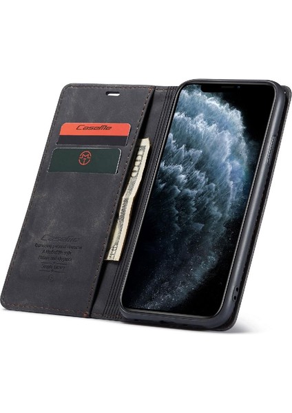 Iphone 11 Için Flip Case Pro Max Vintage Pu Deri Cüzdan Kılıf Kart Yuvası (Yurt Dışından)