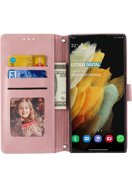 Samsung Galaxy S23 Ultra Darbeye Koruyucu Cüzdan Kılıf Için Flip Case (Yurt Dışından)