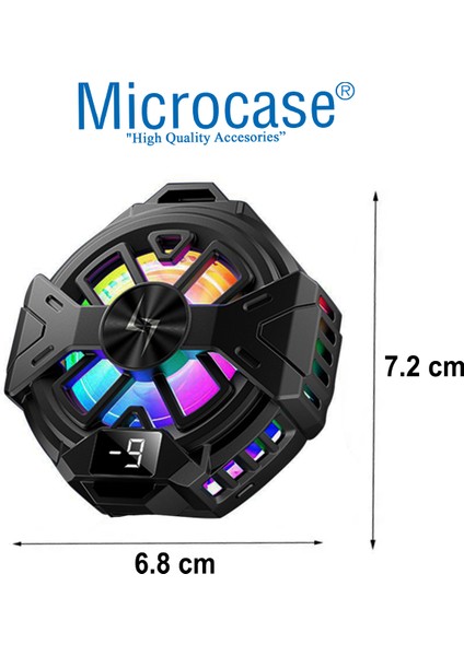 P60 Usb'den 2in 1 Manyetik Arka-Klipsli Dijital Göstergeli Rgb Işıklı Cep Telefonu Soğutucu Fan