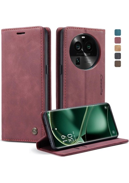 Oppo Bulmak Için Flip Case X6 5g Vintage Pu Deri Cüzdan Kılıf Kart Yuvası (Yurt Dışından)