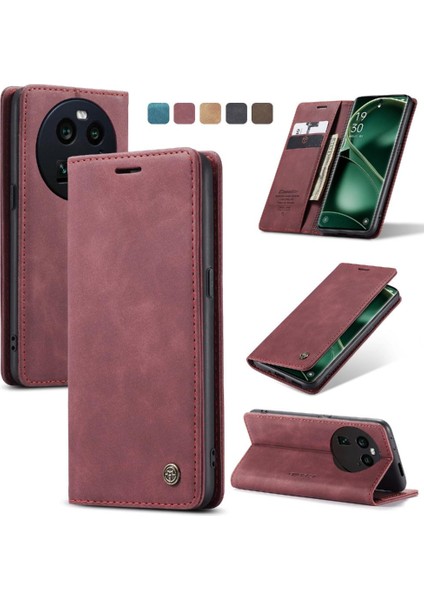 Oppo Bulmak Için Flip Case X6 5g Vintage Pu Deri Cüzdan Kılıf Kart Yuvası (Yurt Dışından)