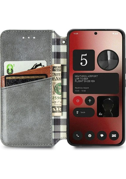 Nothing Telefon 2A Moda Tasarım Kapak Çevirin Cüzdan Fonksiyon Vaka (Yurt Dışından)