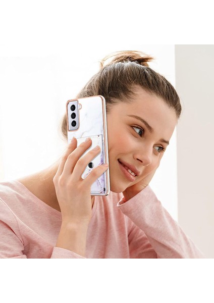 Samsung Galaxy S21 Fe 5g Mermer Kart Yuvaları Yumuşak Tpu Tampon Ince (Yurt Dışından)