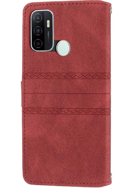 Oppo Için Flip Case A53 4g Darbeye Koruyucu Kickstand Cüzdan Kılıf Pu (Yurt Dışından)