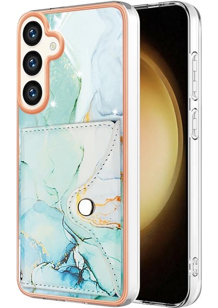 Samsung Galaxy S24 Artı Mermer Ince Cüzdan Yumuşak Tpu Tampon Kartı (Yurt Dışından)