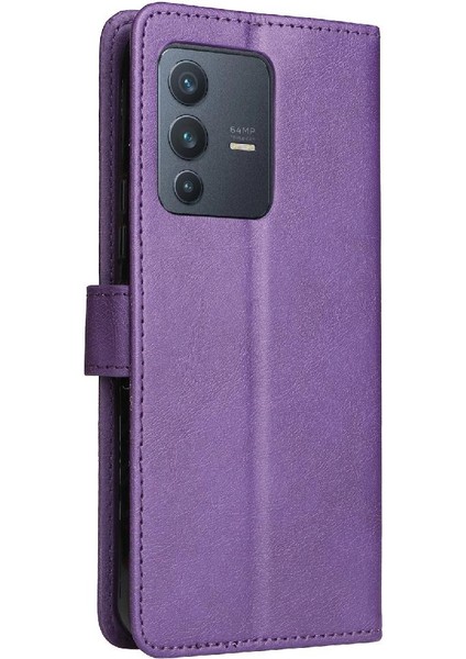 Vivo V23 Için Flip Case 5G/S12 Kart Yuvası ile Yüksek Kaliteli Deri Klasik (Yurt Dışından)