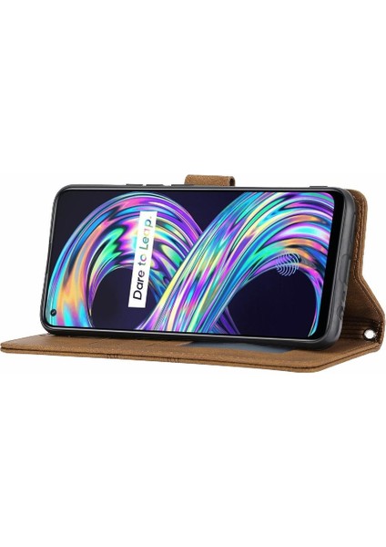Realme 8 4g Manyetik Kapatma Cüzdan Kılıf Pu Deri Için Flip Case (Yurt Dışından)