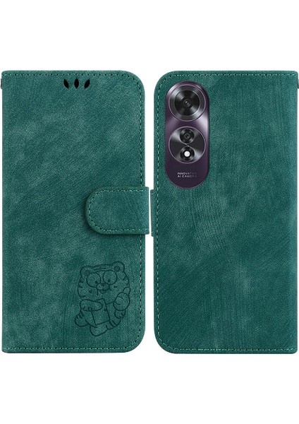 Oppo A60 4g Kabartmalı Sevimli Kaplan Cüzdan Kılıf Tutucu Kapak Kartı (Yurt Dışından)