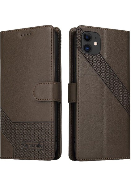 Iphone 11 Için Flip Case Üç Kart Yuvaları Kickstand Premium Deri (Yurt Dışından)