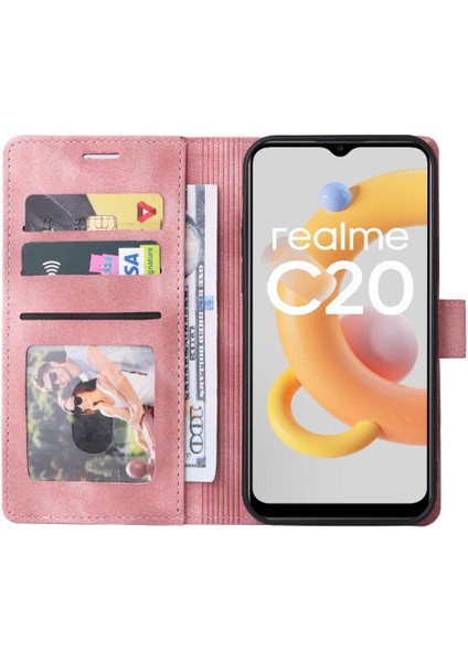 Realme C20 Cüzdan Için Flip Case Basit Iş Darbeye Kapak Çevirin (Yurt Dışından) modelleri