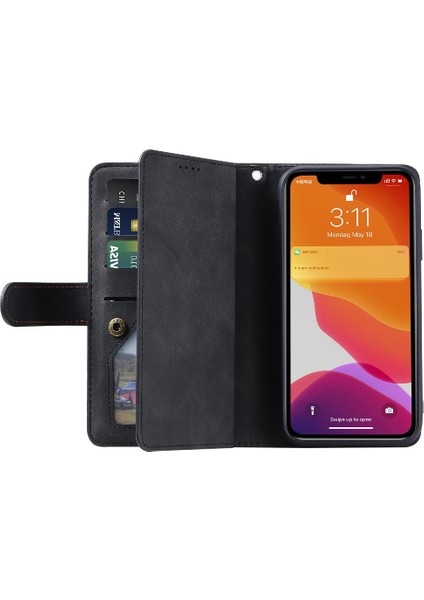 Iphone 11 Için Flip Case Pu Deri Kickstand Kordon Cüzdan 9 Kart Yuvaları (Yurt Dışından)