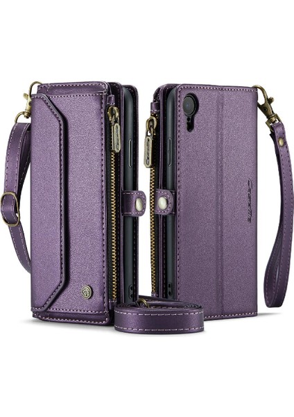 Iphone Xr Için Crossbody Durumda Kart Tutucu Fermuar Faturaları Yuvası Cüzdan Kılıf Için (Yurt Dışından)