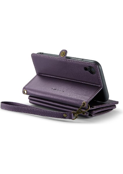Iphone Xr Için Crossbody Durumda Kart Tutucu Fermuar Faturaları Yuvası Cüzdan Kılıf Için (Yurt Dışından)