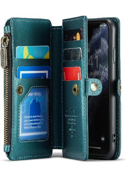 Iphone 11 Pro Için Crossbody Durumda Rfid Engelleme Kart Tutucu Kılıf Cüzdan Için (Yurt Dışından)