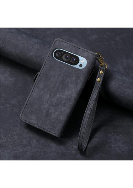 Google Piksel 9 Için Flip Case Basit Iş Kapak Deri Kılıf (Yurt Dışından)