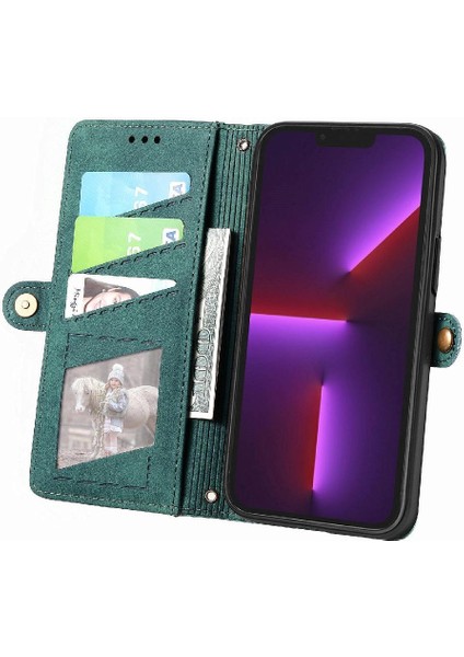 Iphone 13 Için Flip Case Pro Kapak Kapak Cüzdan Basit Iş Darbeye (Yurt Dışından)