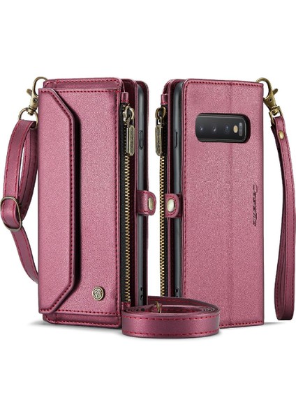 Samsung Galaxy S10 Artı Kılıf Cüzdan Cüzdan Kılıf Için Crossbody Durumda (Yurt Dışından)