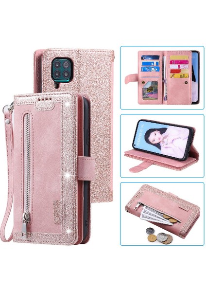 Huawei P40 Lite Kickstand Cüzdan Kordon 9 Kart Yuvaları Pu Için Flip Case (Yurt Dışından)