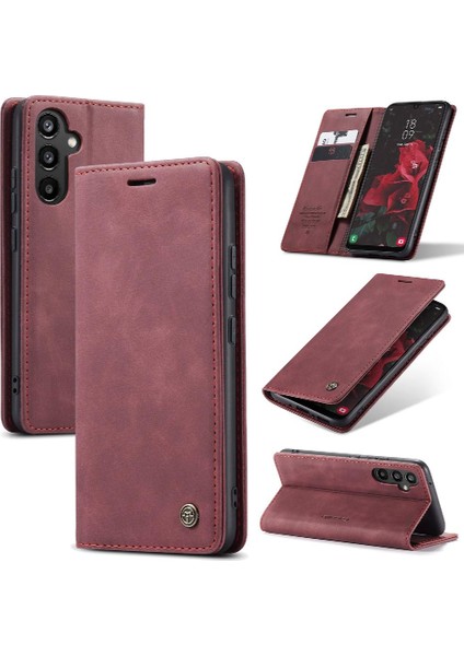 Samsung Galaxy A34 5g Için Flip Case Vintage Pu Deri Cüzdan Kılıf Kartı (Yurt Dışından)