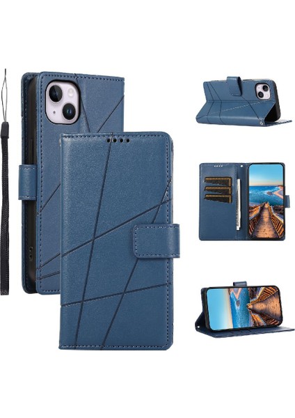 Iphone 14 Için Flip Case Artı Kickstand Şok Emici Üç Kart Yuvaları (Yurt Dışından)