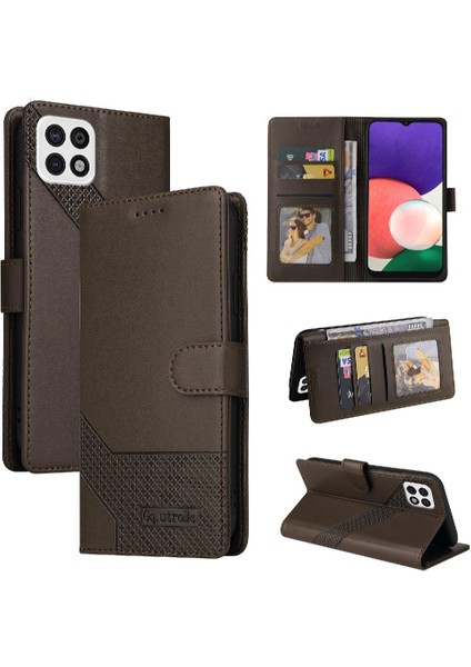 Samsung Galaxy A22 5g Için Flip Case Kickstand Üç Kart Yuvaları Darbeye (Yurt Dışından)