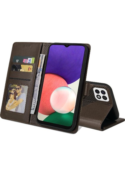 Samsung Galaxy A22 5g Için Flip Case Kickstand Üç Kart Yuvaları Darbeye (Yurt Dışından) indirimleri