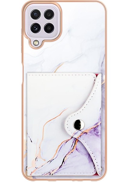 Samsung Galaxy M32 Ince Cüzdan Mermer Kart Yuvaları Yumuşak Tpu Tampon (Yurt Dışından) fırsatları