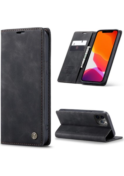 Iphone 12 Için Flip Case Pro Max Manyetik Kapatma Darbeye Vaka Kart Yuvası (Yurt Dışından)