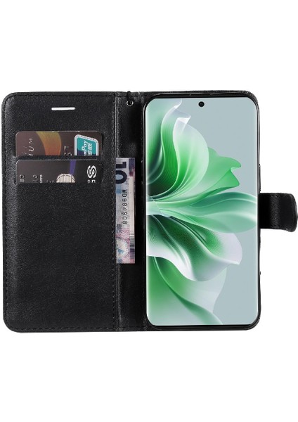 Kart Yuvası Klasik Düz Renk Yüksek Kılıf ile Oppo Oppo 11 5g Için Flip Case (Yurt Dışından)