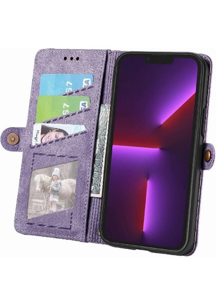 Iphone 13 Için Flip Case Pro Kapak Kapak Cüzdan Basit Iş Darbeye (Yurt Dışından)