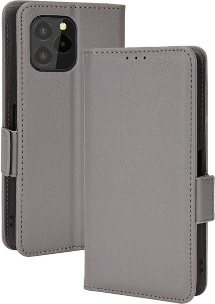 Oukitel C21 Pro Pu Deri Kart Yuvaları Için Kılıf Tutucu Manyetik Cüzdan Yan (Yurt Dışından)