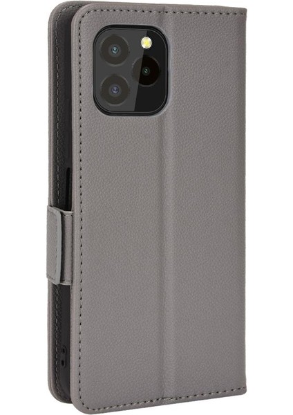 Oukitel C21 Pro Pu Deri Kart Yuvaları Için Kılıf Tutucu Manyetik Cüzdan Yan (Yurt Dışından)