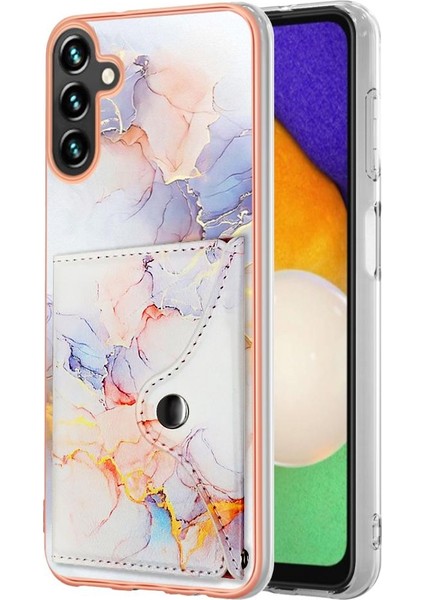 Samsung Galaxy A14 5g Yumuşak Tpu Tampon Mermer Ince Cüzdan Kartı (Yurt Dışından)