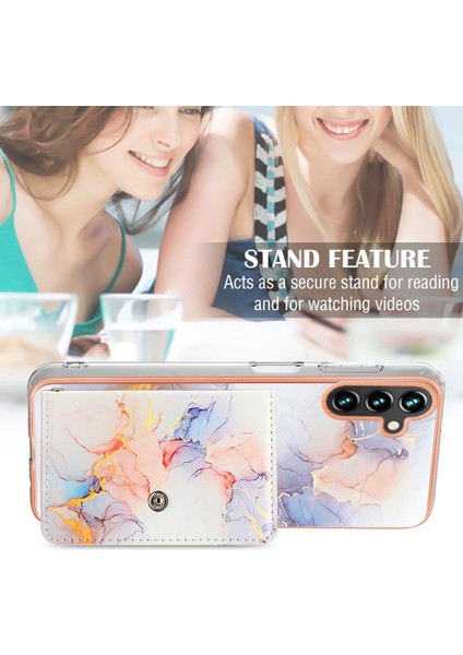 Samsung Galaxy A14 5g Yumuşak Tpu Tampon Mermer Ince Cüzdan Kartı (Yurt Dışından)