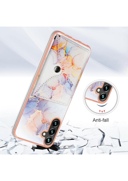 Samsung Galaxy A14 5g Yumuşak Tpu Tampon Mermer Ince Cüzdan Kartı (Yurt Dışından)
