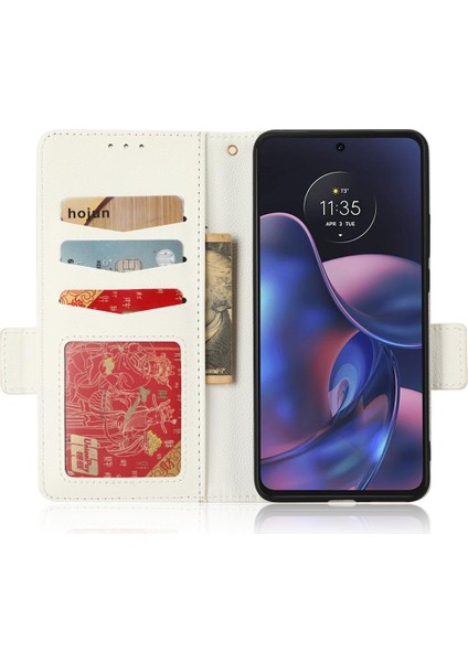 Motorola Moto Kenar 2022 Pu Deri Cüzdan Için Kılıf Yan Toka Kart Yuvaları (Yurt Dışından) modelleri