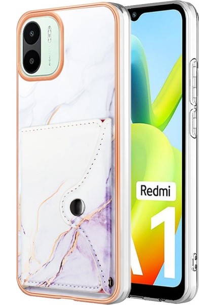 Xiaomi Redmi A1 Mermer Ince Cüzdan Yumuşak Tpu Tampon Kart Yuvaları (Yurt Dışından)