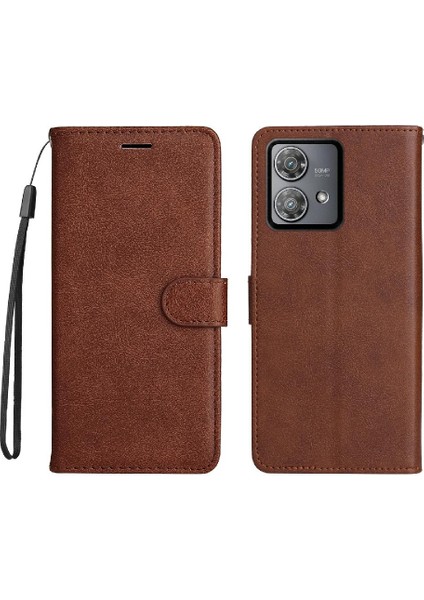 Motorola Kenar 40 Neo 5g Için Flip Case Yüksek Kalite Deri Klasik Katı (Yurt Dışından)