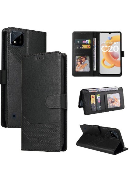 Realme C20 Premium Deri Darbeye Üç Kart Yuvaları 4 Için Flip Case (Yurt Dışından) indirimleri