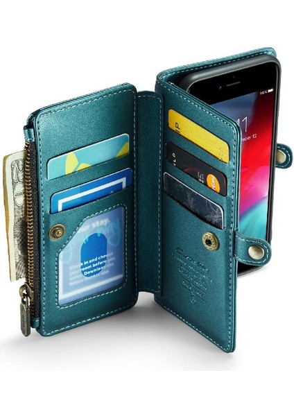 Iphone Se3 Için Crossbody Durumda/kadınlar Için Zipper Fermuar Faturaları Yuvası Cüzdan Kılıf (Yurt Dışından)