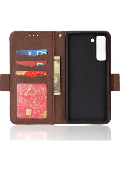 Samsung Galaxy S22 Pu Deri Kart Yuvaları Tutucu Yan Toka (Yurt Dışından)