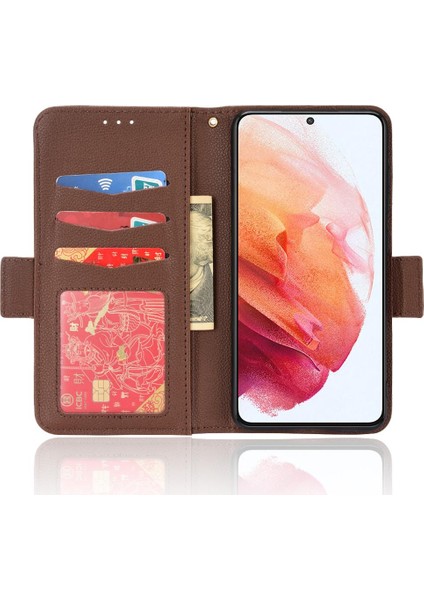 Samsung Galaxy S22 Pu Deri Kart Yuvaları Tutucu Yan Toka (Yurt Dışından)