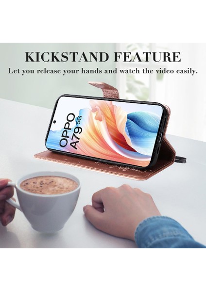 Oppo A79 5g Manyetik Kapak Için Kılıf Pu Deri Darbeye Kapak Kart ile (Yurt Dışından)